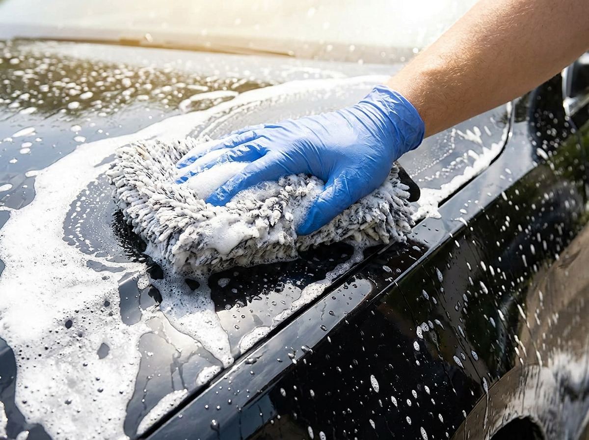Exterior car wash with thick foam suds